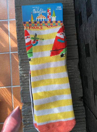 Yellow Santa Crew Socks (3 pack)